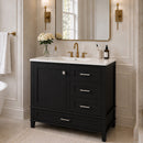 36" Black Bathroom Vanity Cabinet