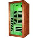 Single Person Sauna Room With LED Lighting, Epoxy Heating Plates, And Compact Design - American White Oak by HouseOfZazla