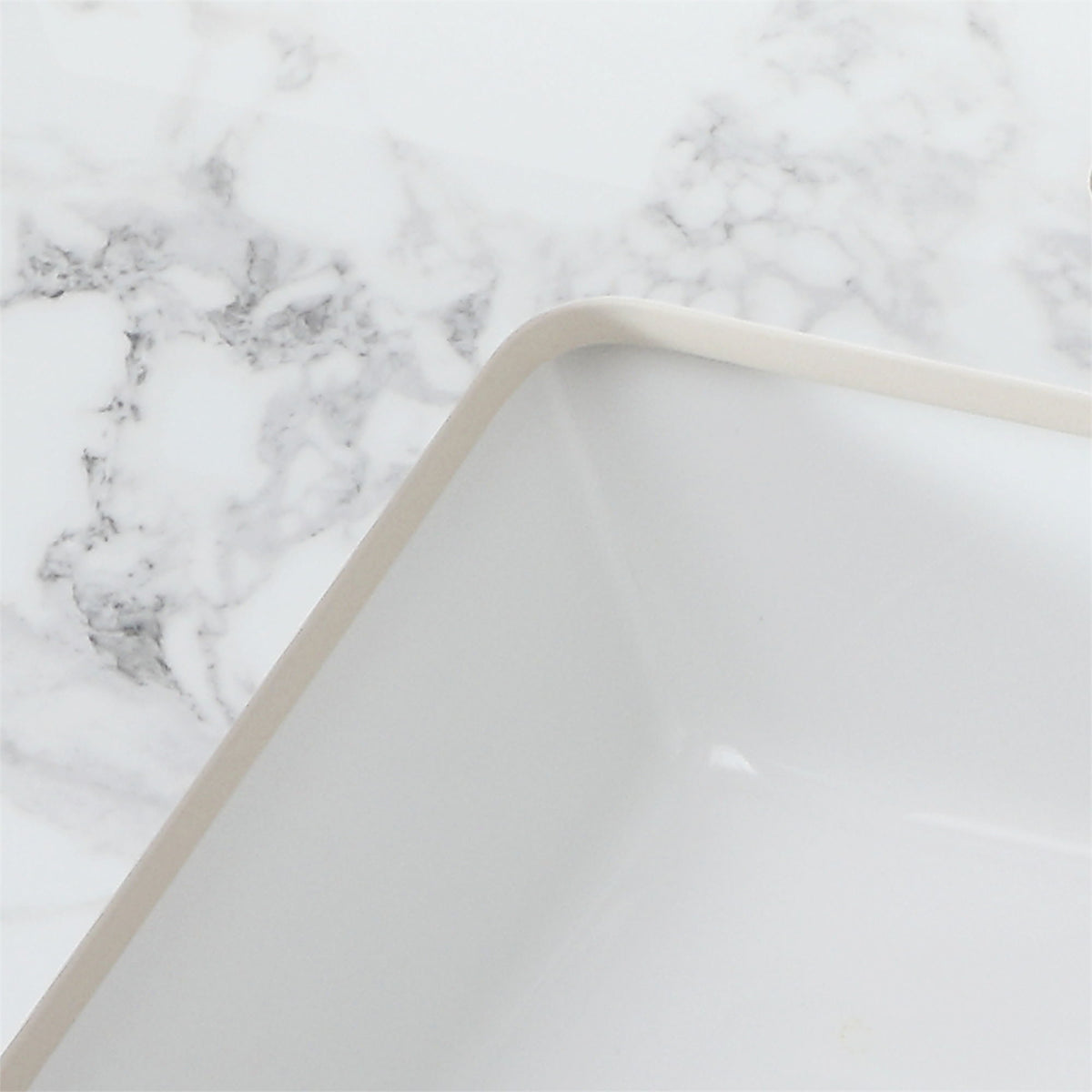 Elegant Bathroom Vanity Top With Rectangular Ceramic Sink And Backsplash, photo 16 of 19