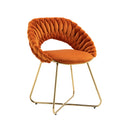 Accent Chairs Set of 2, Velvet Side Chairs with Gold Legs, Mid-Century Upholstered Dining Chairs for Living Room, Kitchen, Bedroom, Beauty Room