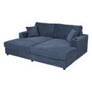 Oversized Loveseat Chaise With 2 USB Ports, 2 Cup Holders And 2 Throw Pillows by HouseOfZazla