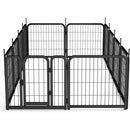 Dog Playpen Outdoor, 12 Panel Dog Fence 24" Pet Pen for Small Dogs Pet Exercise Pen for Puppy/Rabbit/Small Animals Portable Playpen for RV Camping Garden Yard, Indoor. Black, 22.2" W x 23.6" H.
