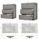 Double Sinks Bathroom Vanity Set with 2 Ceramic Basins by HouseOfZazla