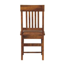 Solid Wood Leather Slatted Dining Chair