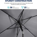 Rectangular Patio Umbrella With Crank Tilt, Polyester UV-Resistant Canopy