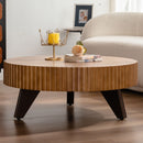 Round Retro Coffee With Solid Wood Legs by Unique Piece Furniture