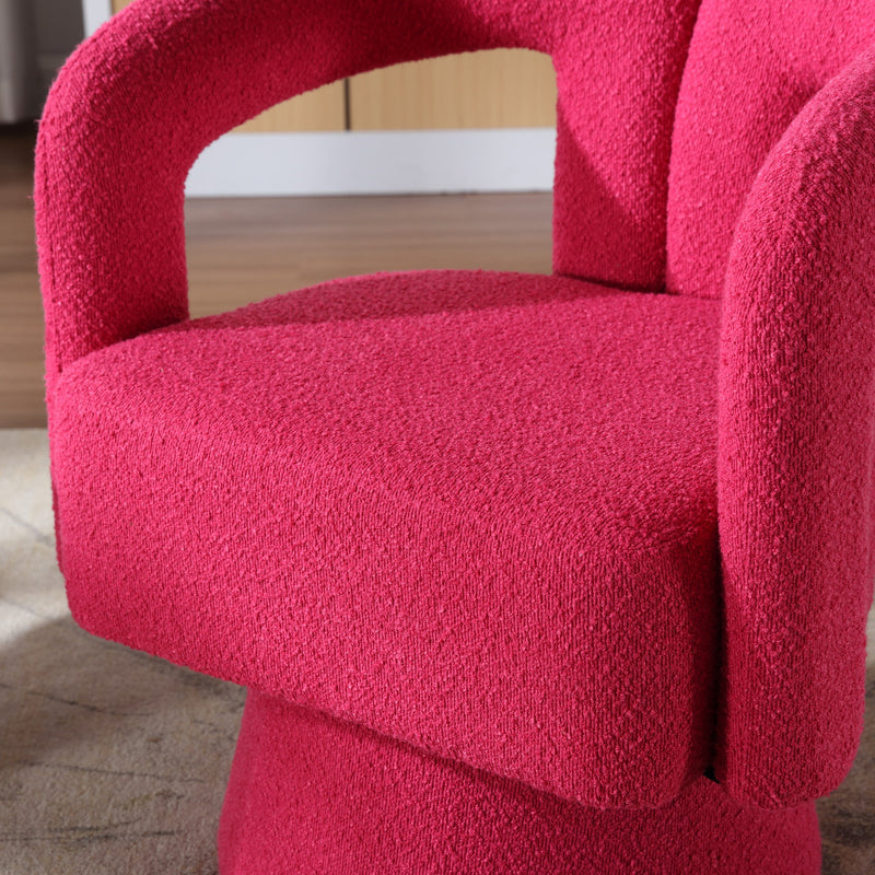 360 Degree Swivel Cuddle Barrel Accent Chairs, Round Armchairs with Wide Upholstered, Fluffy Fabric Chair for Living Room, Bedroom, Office, Waiting Rooms