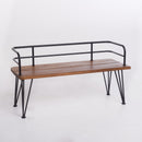 Outdoor Bench With Powder Coated Iron Frame - Teak by HouseOfZazla