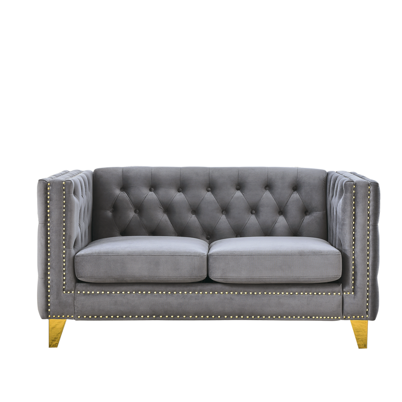 3-seater + 2-seater Combination sofa.GREY VELVET