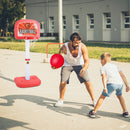 2 In 1 Poolside Basketball Game Set Pool Basketball Goal Indoor Outdoor Kids Basketball Court Water Basketball Toy with 2 Balls Gift for Boys Girls Ag