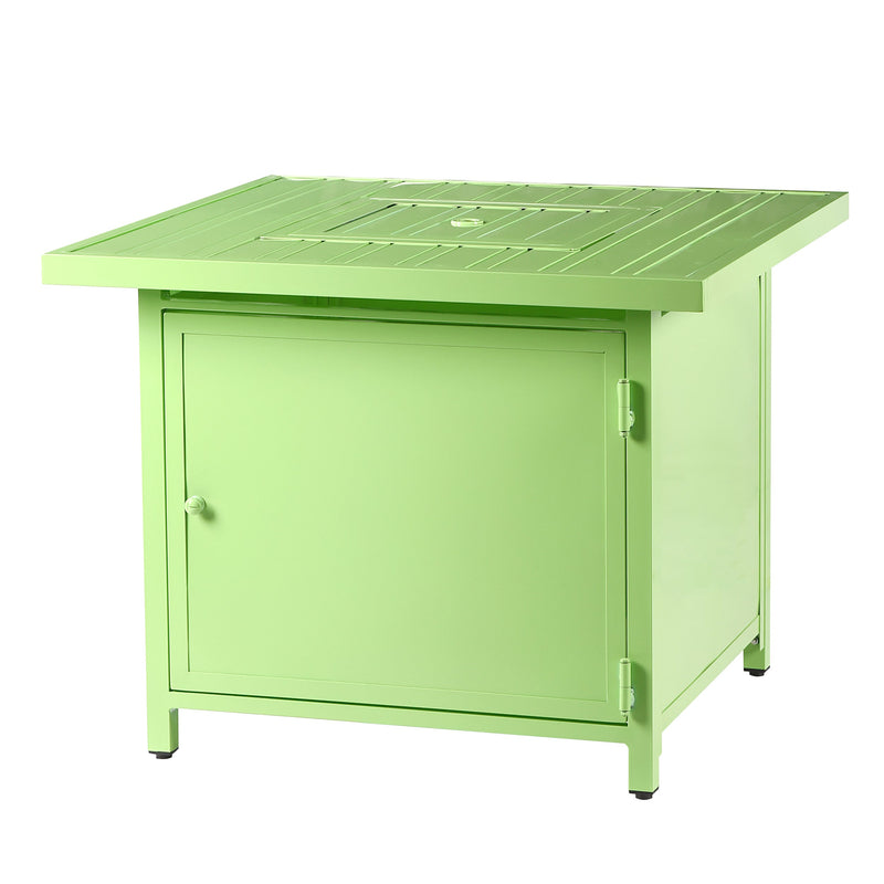 Aluminum 32-in Square Propane Fire Table with Beads, Covers and Lid
