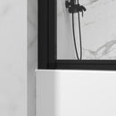 Bathtub Screen Panel Shower Door 180° Pivot - Black by HouseOfZazla