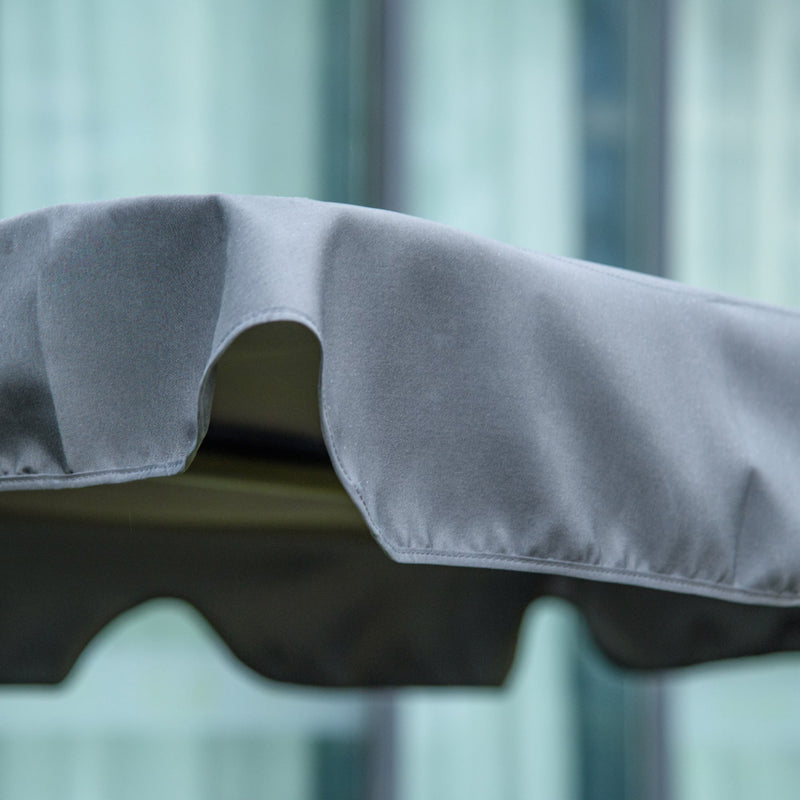 3-Person Porch Swing with Stand, Outdoor Swing for Patio Porch with Adjustable Tilt Canopy & Comfortable Swing Bench-Style Seat, Steel Frame, Grey