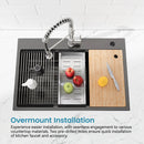 Stainless Steel Kitchen Sink, 33″x22″ Single Bowl, Overmount Handmade Sink by HouseOfZazla