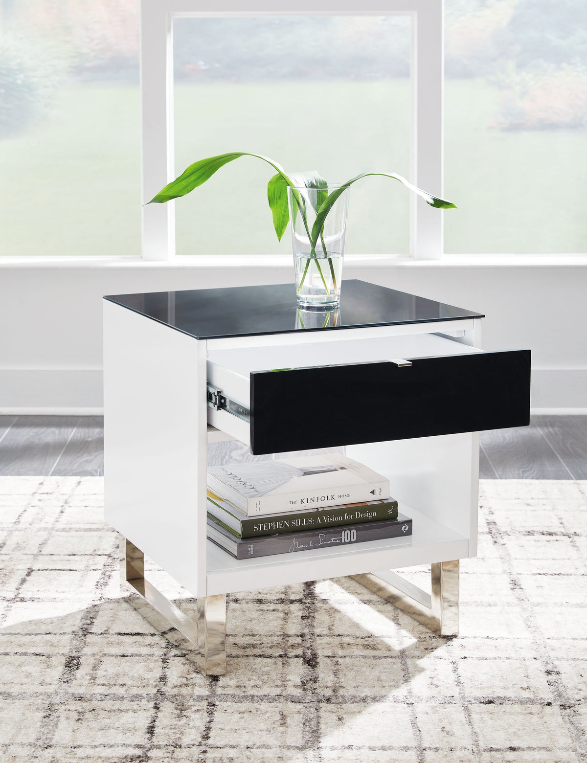 Gardoni - Rectangular End Table - White / Black, photo 7 of 7