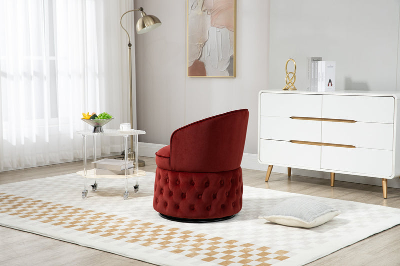 360 Degree Swivel Cuddle Barrel Accent Sofa Chairs, Round Armchairs with Wide Upholstered, Fluffy Velvet Fabric Chair for Living Room, Bedroom, Office, Waiting Rooms