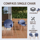 4 Piece Set Of Single Chairs, Traditional Elements With Round Table