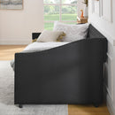 Upholstered Tufted Daybed With 2 Drawers, Waved Arms by HouseOfZazla