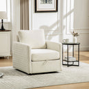 29.5''W Upholstered 360° Swivel Armchair with Hidden Storage