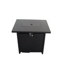 Outdoor Fire Pit Table With Lid High-Quality Materials - Black by HouseOfZazla