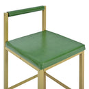 7-Piece Multi-Functional Modern Counter Height Dining Bar Table Set with Open Shelves and 6 Upholstered Stools for Dining Room, Bar and Cafe (White and Green)