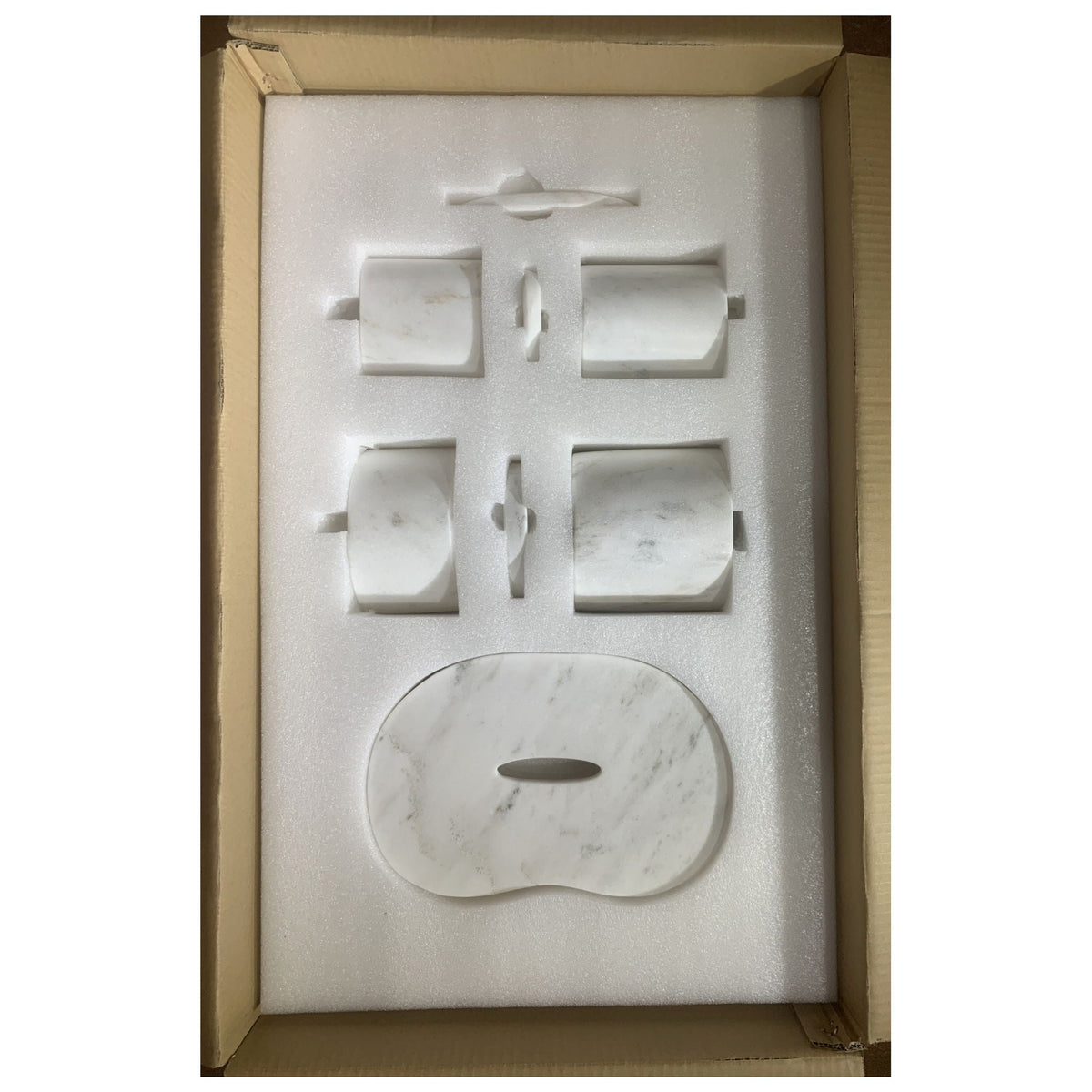 Elegant Natural Marble Bathroom Accessories Set, photo 15 of 16