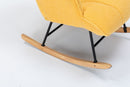 Rocking Chair Nursery, Teddy Upholstered Glider Rocker With High Backrest, Reading Chair Modern Rocking Accent Chairs Glider Recliner For Living Room - Yellow by HouseOfZazla