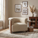 31.7" Mid-Century Curved Barrel Accent Chair