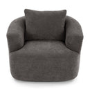 360° Swivel Barrel Sofa Chair With Throw Pillow, Upholstered Accent Chair by HouseOfZazla