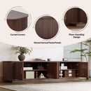 70" TV Stand With Ample Storage, Refined Curved Corners - Dark Brown by HouseOfZazla