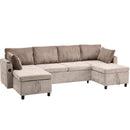 Sectional Sofa Bed With Pull Out Sleeper, USB Ports, Cup Holders by HouseOfZazla