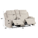 Galya - 3 Piece Living Room Set Sofa Loveseat Chair - Light Gray by Unique Piece Furniture
