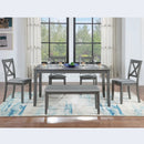 6 Pieces Kitchen Dining Set, Rectangular Wooden Dining Table With 4 Chairs And A Bench by Unique Piece Furniture