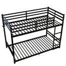 Bunk Bed with Ladder and High Guardrail Metal Bunk Bed, Storage Space, Noise Free, Twin Over Twin Size by HouseOfZazla