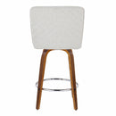 Henry - Contemporary Fixed Height Counter Stool With Swivel With Round Footrest (Set of 2)