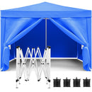 10'X10' Folding Canopy With 4 Removable Sidewalls Outdoor Event Shelter UPF 50+ Gazebo Portable Tents For Parties Beach Camping Wedding Ez Pop Up Canopy 4 Pieces Weight Bag + Carry Bag by HouseOfZazla