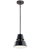 Lozano 9"W 1-Light Black Finish Metal Cone Shade Indoor/Outdoor Pendant Light by Kichler by LampsUSA