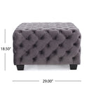 Modern Glam Ottoman With Upholstery And Button Tufted Design