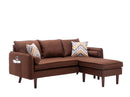 Mia - Sectional Sofa Chaise With USB Charger And Pillows by HouseOfZazla