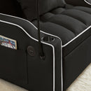 3-in-1 Sofa Bed, Convertible Sleeper Chair Sofa Bed Adjustable Pull Out Sleeper Chair Bed Multi-Pockets Folding Sofa Bed for Living Room Bedroom Small Space (Black)