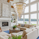 48-Inch Gold Tiered Crystal Tube Chandelier by HouseOfZazla