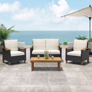 Isla Transitional Chat Set With Water Resistant Cushions - Teak