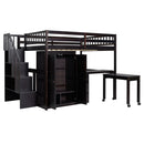 Loft Bed With Stairs, Bookshelf, Drawers, Desk & Wardrobe, Space Saving Multifunctional Furniture by HouseOfZazla