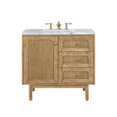 James Martin Laurent 36" Dual Mount Single Bathroom Vanity, Light Natural Oak