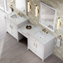 James Martin Bellshire 96" Double Bathroom Vanity, Bright White