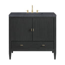 James Martin Myrrin 36" Single Bathroom Vanity, Carbon Oak