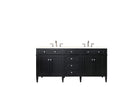 James Martin Brittany 72" Double Bathroom Vanity, Black Onyx