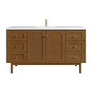 James Martin Laurent 60" Dual Mount Single Bathroom Vanity, Honey Oak