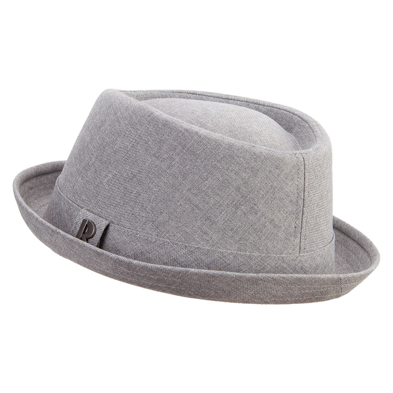 Big Size Polyester Linen Mixed Porkpie Upbrim Fedora