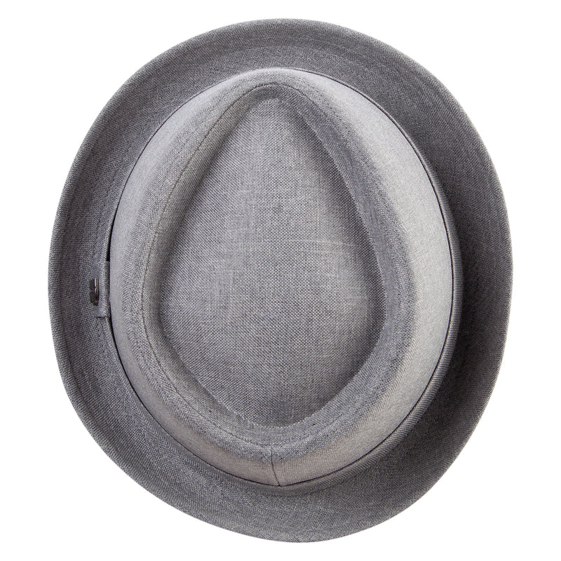 Big Size Polyester Linen Mixed Porkpie Upbrim Fedora